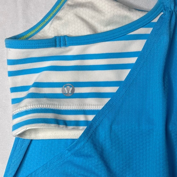 Lululemon Athletica Blue and White Striped Top - Picture 9 of 10